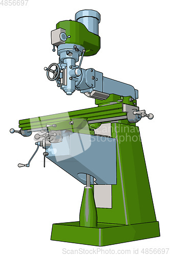 Image of Green drill press vector illustration on white background