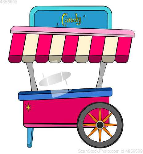 Image of A colorful candy cart vector or color illustration