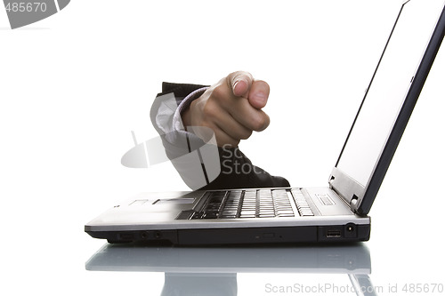 Image of businessman hand pointing