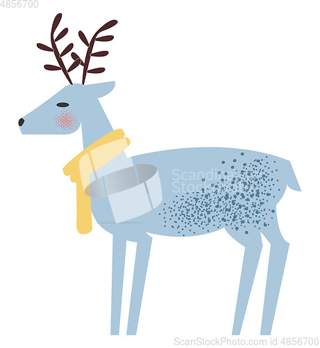 Image of Blue deer with yellow scarf vector or color illustration