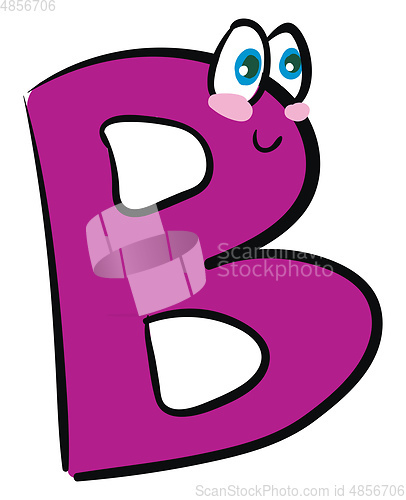 Image of Happy letter B alphabet emoji vector or color illustration