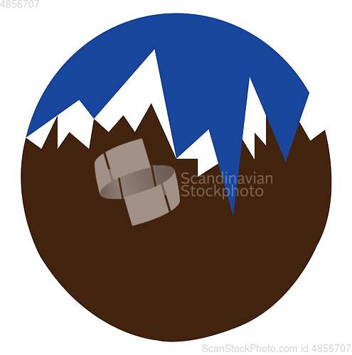 Image of A mountain covered in snow vector or color illustration