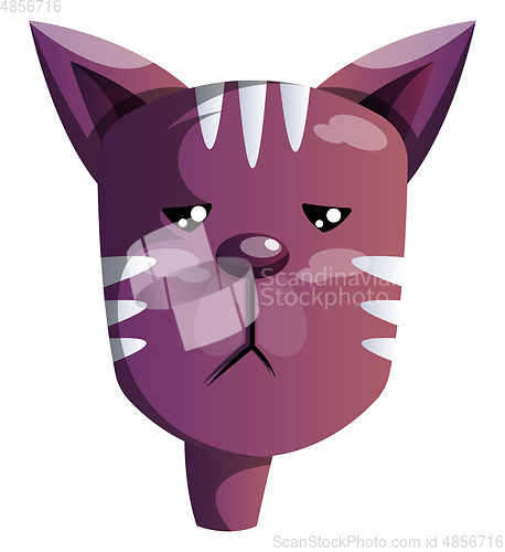 Image of Cartoon purple cat vector illustartion on white background