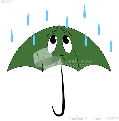 Image of A red-colored folded cartoon umbrella vector or color illustrati