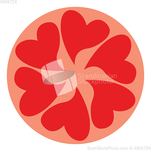 Image of Design made with red and pink heart vector or color illustration