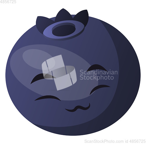 Image of Blueberry closed eyes enjoying illustration vector on white back