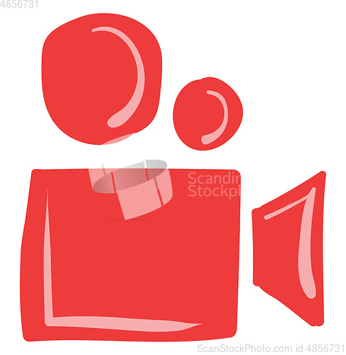 Image of Painting of a red film camera vector or color illustration