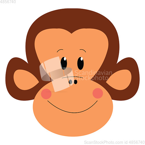 Image of Smiling monkey face illustration vector on white background 