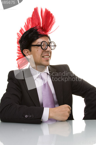 Image of funny businessman smiling
