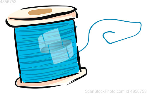 Image of Blue thread vector illustration