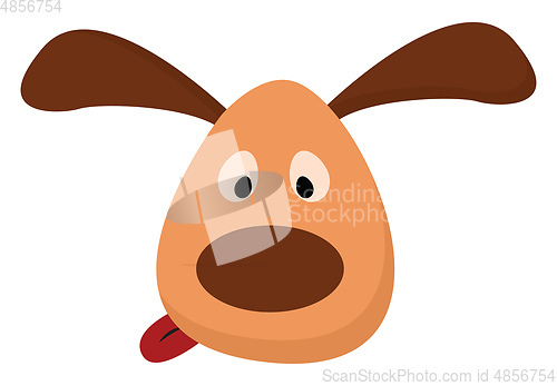 Image of Painting of a crazy brown dog vector or color illustration