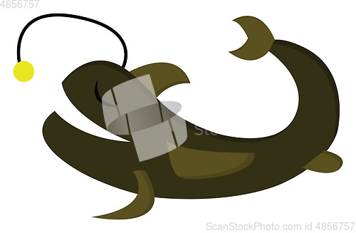 Image of Clipart of a laughing greenish-brown colored Viperfish/Deep sea 