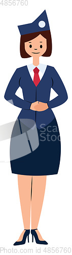 Image of Air hostess simple character vector illustration on a white back