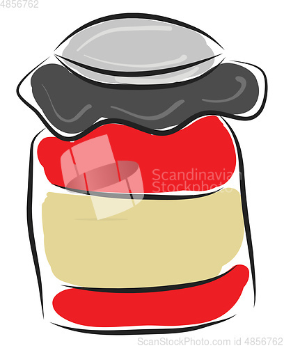 Image of Simple red jar vector illustration on white background