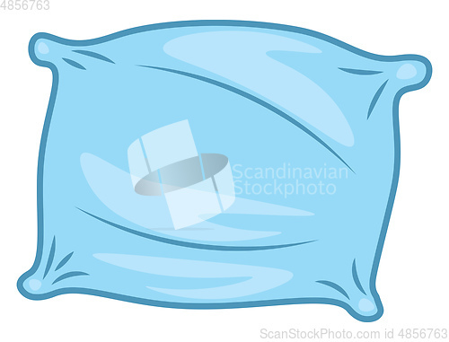 Image of A blue colored pillow vector or color illustration