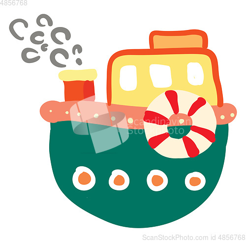 Image of cartoon of a colorful boat vector or color illustration