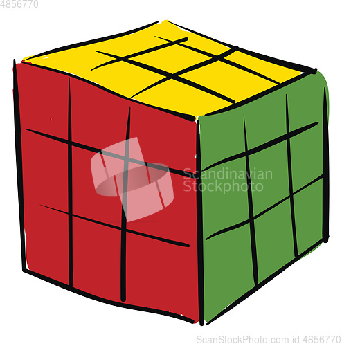 Image of Rubik\'s cube 3x3 illustration vector on white background 
