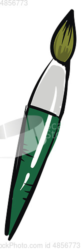 Image of Clipart of a green artistic brush with a white exclamation mark 