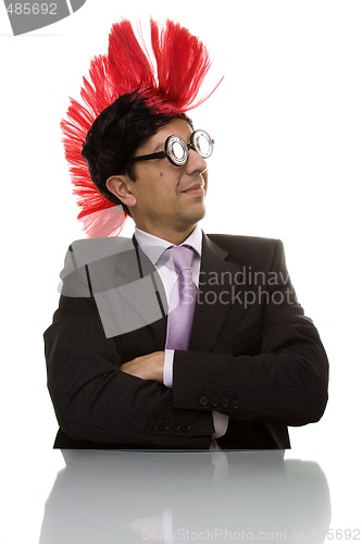 Image of funny businessman smiling