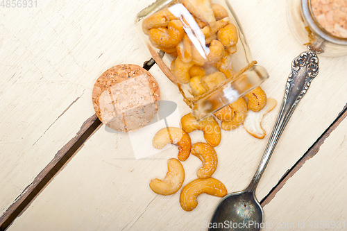 Image of cashew nuts on a glass jar