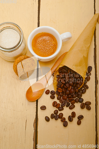 Image of espresso coffee and beans