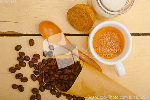 Image of espresso coffee and beans