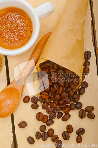 Image of espresso coffee and beans