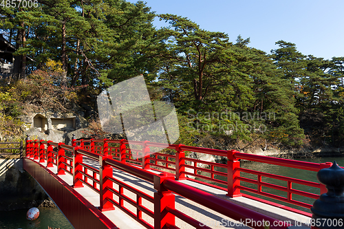 Image of Matsushima Miyagi and red bridge