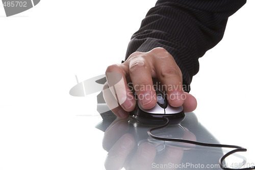 Image of businessman hand using a mouse