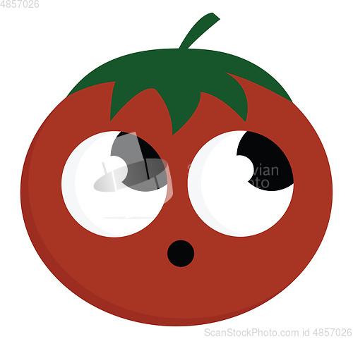 Image of Tomato with open mouth vector or color illustration