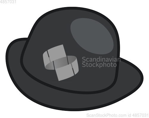 Image of A black bowler\'s hat vector or color illustration