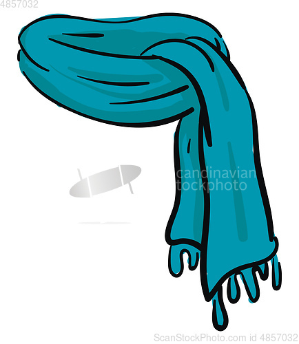 Image of Teal blue scarf vector or color illustration