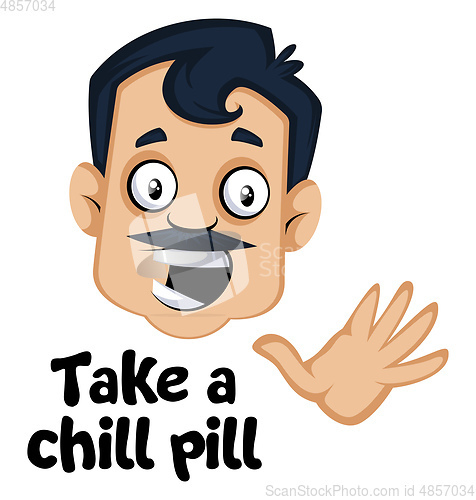 Image of Man is feeling chill, illustration, vector on white background.