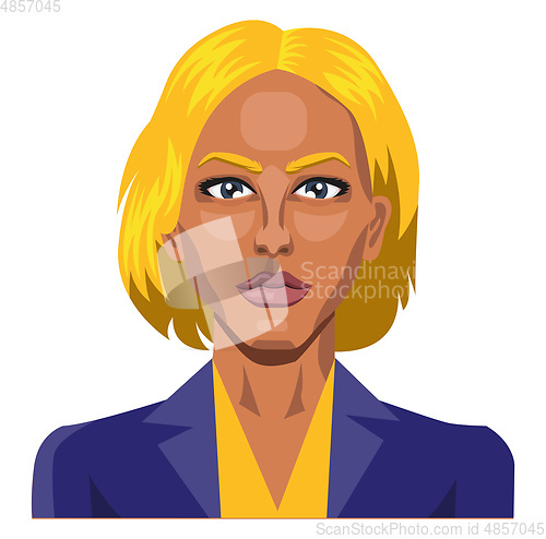 Image of Girl with yellow hair and eyebrows illustration vector on white 