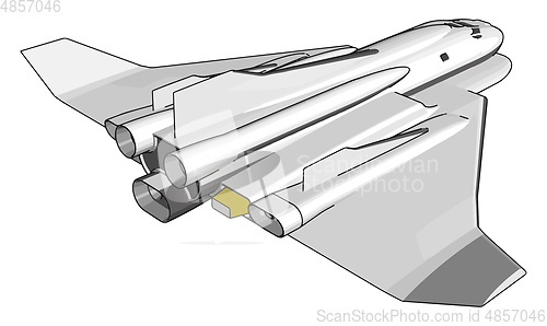 Image of Simple vector illustration of a space shuttle on white backgroun