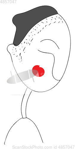 Image of A boy with a hat, vector color illustration.