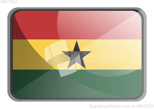 Image of Vector illustration of Ghana flag on white background.
