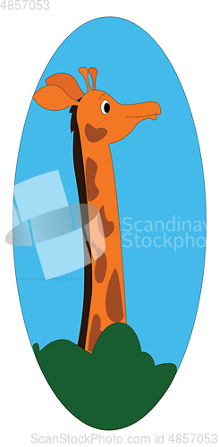 Image of Cartoon giraffe vector illustration on white background 