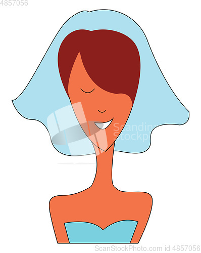 Image of Caricature of happy bride vector illustration on white backgroun