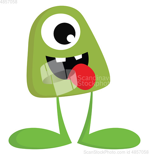 Image of A green monster without hands vector or color illustration