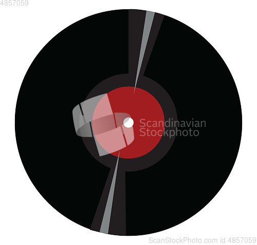 Image of Simple vector illustration of a black vinyl record on white back