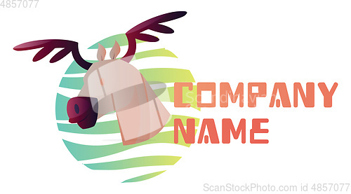 Image of Simple vector logo design of a moose head inside colorful bubble