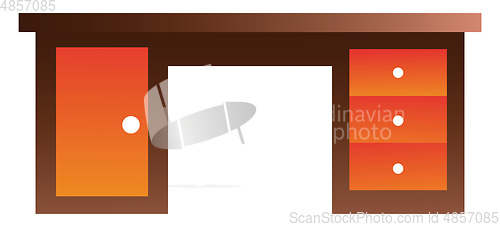 Image of Vector illustration of a office table on white background
