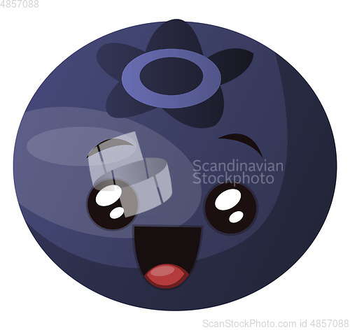 Image of Blueberry smiling face illustration vector on white background