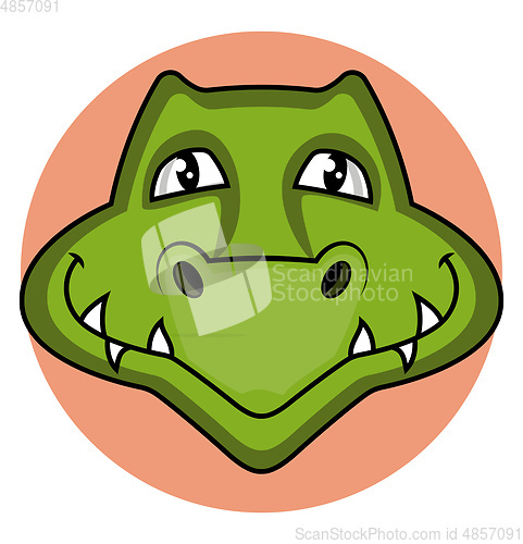 Image of Smiling cartoon green snake vector illustartion on white backgro