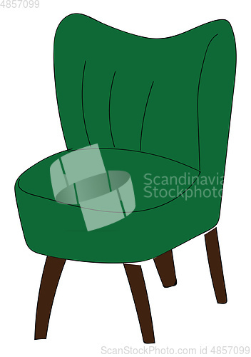 Image of Green armchair with black legs illustration vector on white back