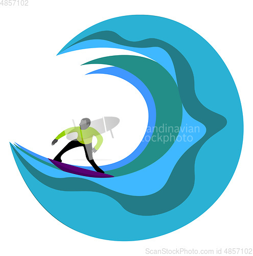 Image of Portrait of a surfer vector or color illustration