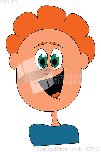 Image of A happy boy vector or color illustration