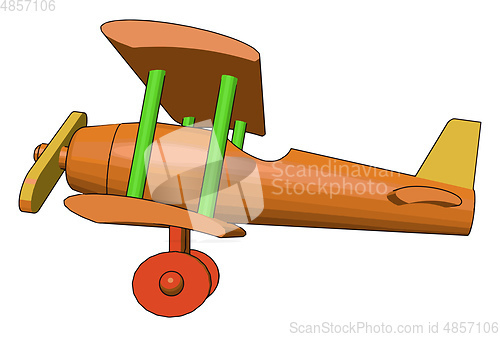 Image of A toy biplane toy vector or color illustration