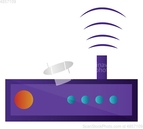 Image of Purple radio simple vector illustration on a white background